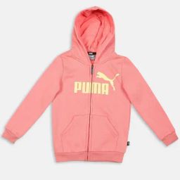 Puma Kids Carnation Pink Cotton Printed Full Sleeves Hoodie-image-54