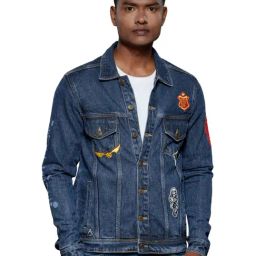 The Souled Store Blue Harry Potter: Mischief Managed Denim Jacket-image-59
