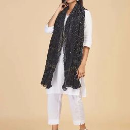 Fabindia Black Plain Dupatta-image-68