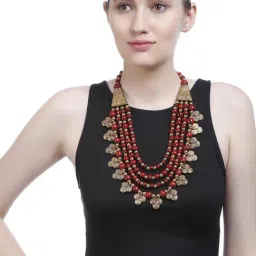 Imli Street Red & Golden Necklace-21