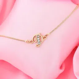 Estele Gold-Plated D Initial Bracelet with Crystals for Women-2