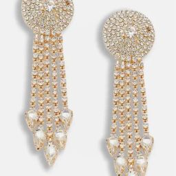 Sohi Gold Plated Party Designer Stone Dangler Earrings-image-58
