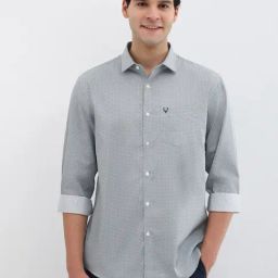 Allen Solly Grey Cotton Slim Fit Printed Shirt-picture-47