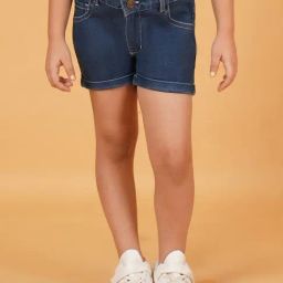 Creative Kid's Girls Navy Blue Denim Shorts-picture-47