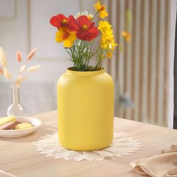 Homspurts Auric Tower Yellow Metal Flower Vase-image-39