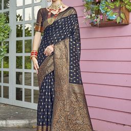 Anouk Rustic Woven Design Zari Chanderi Saree-17