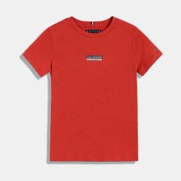 TOMMY HILFIGER Boys Apple Red Heather Cotton Logo T-Shirt-image-82