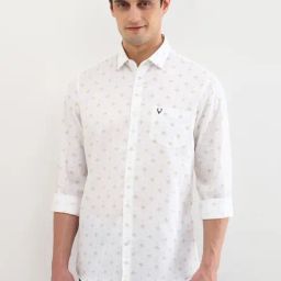 Allen Solly White Cotton Slim Fit Printed Shirt-image-34