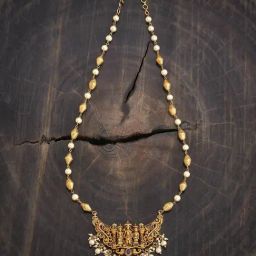 Kushal's Fashion Jewellery Pink Golden Necklace for Women-picture-18