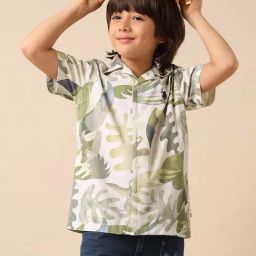 U.S. Polo Assn. Boys Green Cotton Printed Shirt-picture-19