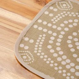 freedom tree Bold Sej Pure Cotton Pale Khaki Print & Pattern Table Mats -Set Of 4 image 2