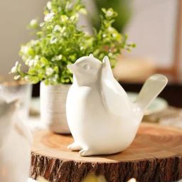 Pure Home and Living White Polyresin Sparrow Figurine With Closed Ears-image-15