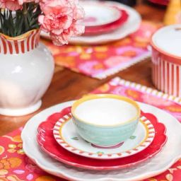 freedom tree Gypsy Rose Cotton Duck Red Print & Pattern Table Mats -Set Of 4 image 2