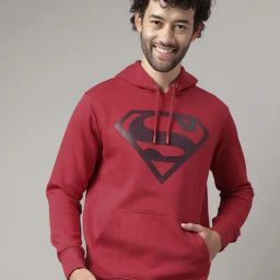 Free Authority Red Regular Fit Superman Printed Hooded Sweatshirt-image-63
