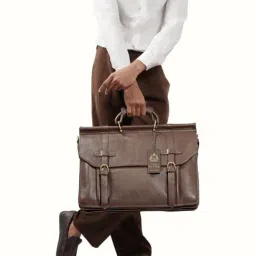 Hidesign Brown Solid Medium Messenger Bag-image-8