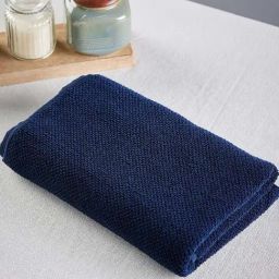 Fabindia Home Standalone Navy Cotton 570 GSM Woven Face Towel - Set of 2-image-83