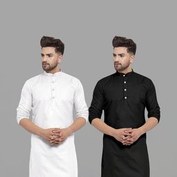 VS MALL Men Black Kurtas-picture-40