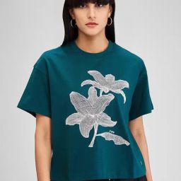 Spykar Teal Printed Oversized T-Shirt-picture-27