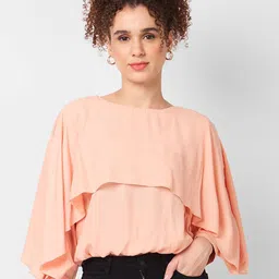 Iti Cape Sleeve Layered Cape Top-image-47