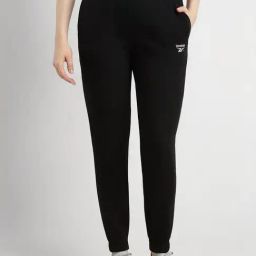Reebok Black Mid Rise Sports Track Pants-image-101