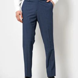 celio* Navy Slim Fit Flat Front Trousers-image-23
