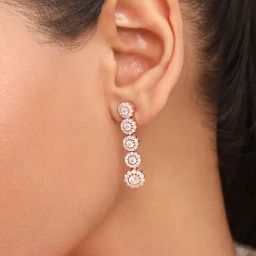 Zavya Flowing Elegance Rose Gold Plated 925 Sterling Silver Earrings-image-8