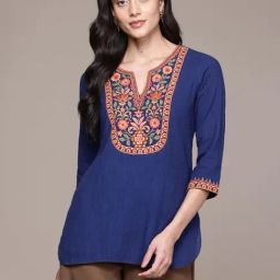 Aarke Ritu Kumar Blue Ashoka Solid Kurti-95