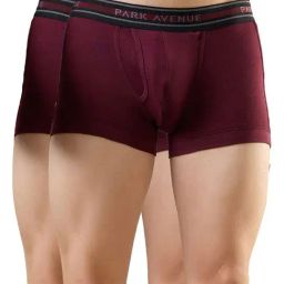 Park Avenue Dark Maroon Pure Cotton Regular Fit Trunks-picture-22