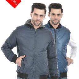 Lawman Pg3 Navy & Blue Regular Fit Print Cotton Reversible Jacket-picture-35