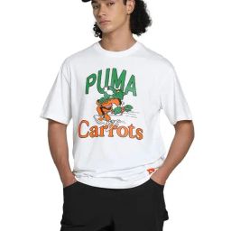 Puma X Carrots White Cotton Relaxed Fit Graphic T-Shirt-image-6