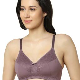 Triumph Chinese Purple Lace Work Everyday Bra-image-69