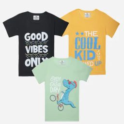Vimal Jonney Boys Multicolor Printed T-Shirt (Pack Of 3)-image-97