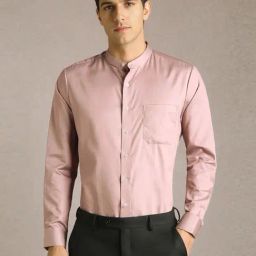 Louis Philippe Mauve Cotton Slim Fit Shirt-picture-4