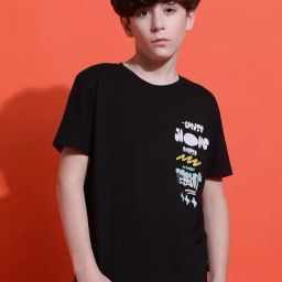 Li'L Tomatoes Black Graphic Regular Fit T-Shirt-image-96