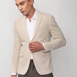 Peter England Beige Slim Fit Blazer-picture-2