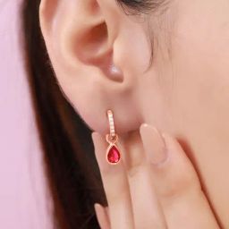 Zavya Pink Elegance Rose Gold Plated 925 Sterling Silver Earrings-image-19