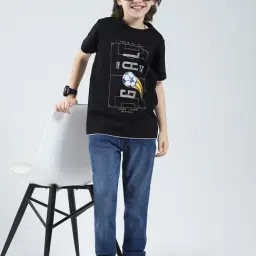 Monte Carlo Boys Black Printed Regular Fit T-Shirt-image-55