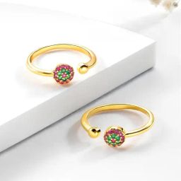 Peora Rani Pink Green CZ Studded Adjustable Gold-Plated Toe Rings-image-87