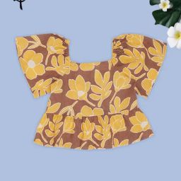 Pantaloons Junior Girls Carob Brown Printed Top-image-57