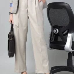 Hancock Beige Blended Solid Mid Rise Trousers-image-34