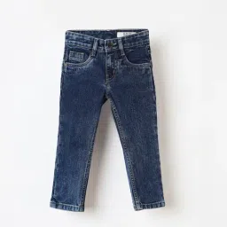 Blue Giraffe Boys Blue Blended Solid Jeans-picture-4