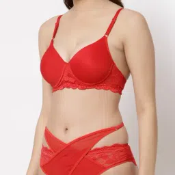 Cukoo Red Full Coverage Bra & Panty Set image 5