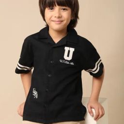 U.S. Polo Assn. Boys Black Cotton Logo Shirt-picture-33