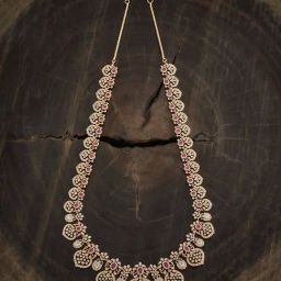 Kushal's Fashion Jewellery Pink Golden Necklace for Women-picture-16