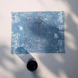freedom tree Kadamba Cotton Duck Soft Blue Print & Pattern Table Mats -Set Of 4 image 4