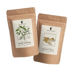 Herbal Mitra Set Of 2 Pure Neem Leaves & Multani Mitti Powder Face Pack - 100 g Each-1