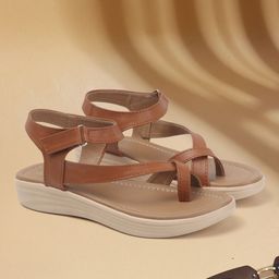 VENDOZ Women Colourblocked One Toe Flats with Velcro-image-61