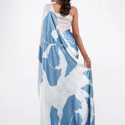 ASISA Abstract Printed Satin Saree image 2