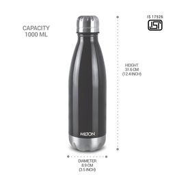 Milton Duo DLX 1000 Thermosteel Bottle 1000 mlTravel Bottle 24 Hours Hot and Cold image 3