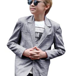 MashUp Boys Typography Printed Cotton T-shirt With Blazer-image-16